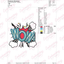 Wow Comic Embroidery Design