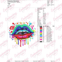 Colorful Lips Embroidery Design