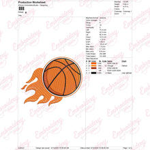 Basketball Flames Embroidery Design