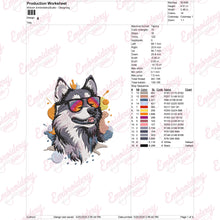 Colorful Husky Dog Embroidery Design