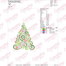 Stylized Christmas Tree Embroidery Design