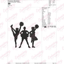 Cheerleader Embroidery Design