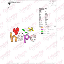 Hope Embroidery Design