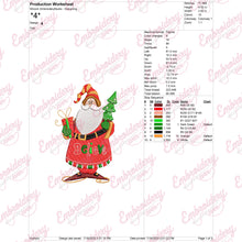 Christmas Santa With Tree And Gift Embroidery Design
