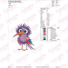 Whimsical Crazy Bird Machine Embroidery File