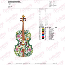 Flower Cello Embroidery Design