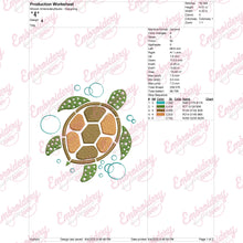 Cute See Turtle Embroidery Design