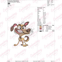Crazy Dog Embroidery Design