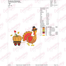 Pumpkin Express With Thanksgiving Turkey Embroidery Design