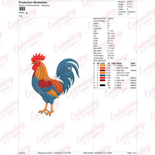 Colorful Rooster Machine Embroidery Design