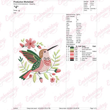 Tropical Leaves And Flowers With Bird Embroidery Design