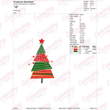 Modern Christmas Tree Applique Embroidery Design