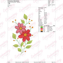 Simple Red Flowers Embroidery Design