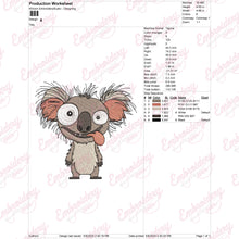 Funny Koala Embroidery Design