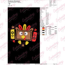 Thanksgiving Turkey Gaming Embroidery Design