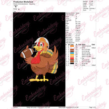 Turkey And Touchdowns Thanksgiving Embroidery Design