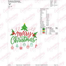 Merry Christmas Hanging Ornaments Embroidery Design