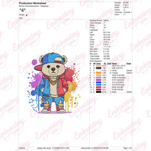 Colorful Cartoon Bear Embroidery Design
