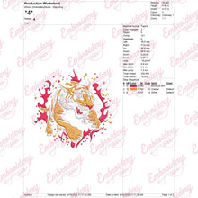 Tiger Splash Embroidery Design