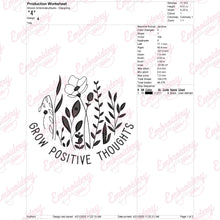 Grow Positive Thoughts Embroidery Design