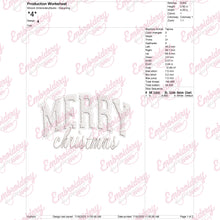 Christmas Wishes Merry Christmas Embroidery Design