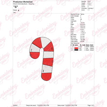 Christmas Candy Cane Embroidery Art