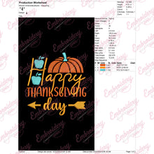 Happy Thanksgiving Saying Embroidery Design