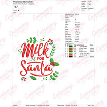 Christmas Milk For Santa Embroidery Design
