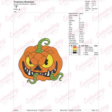 Spooky Halloween Pumpkin Face Embroidery Design