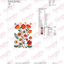 Colorful Spring Flowers Embroidery Design