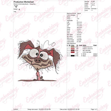 Crazy Cartoon Dog Embroidery Design