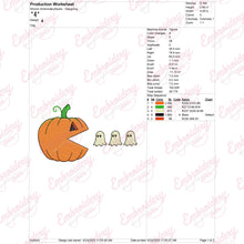 Halloween Pumpkin Eating Ghost Embroidery Design