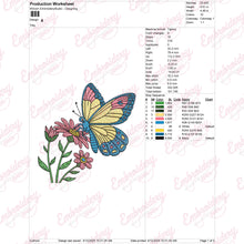 Flower Butterfly Embroidery Design