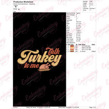 Thanksgiving Talk Turkey To Me Embroidery Design