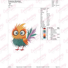 Quirky Crazy Bird Embroidery Easy Machine Stitch File