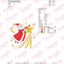 Santa Amidst The Stars Christmas Embroidery Design
