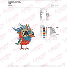 Crazy Bird Machine Embroidery for Hoop Sizes