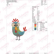 Funny Crazy Chicken Embroidery Design