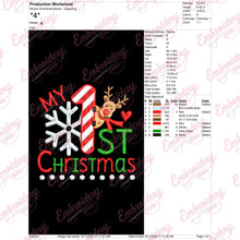 My 1st Christmas Reindeer Free Digital Embroidery Design | Instant & Free Download