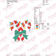 Christmas Candy Canes Embroidery Design
