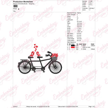 Tandem Bicycle Embroidery Design