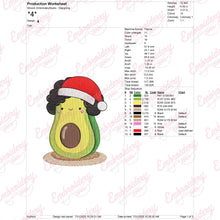 Christmas Avocado Applique Machine Embroidery Design