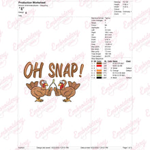 Oh Snap Thanksgiving Turkey Embroidery Design