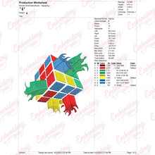 Melting Rubik's Cube Machine Embroidery Design