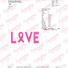 Breast Cancer Love Embroidery Design