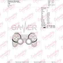 Video Game Gamer Embroidery Design