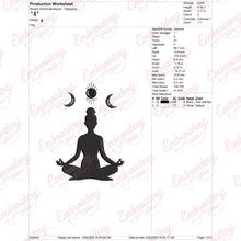 Yoga Moon Embroidery Design
