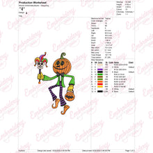 Halloween Pumpkin Elf Embroidery Design