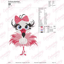 Cute Flamingo Embroidery Design