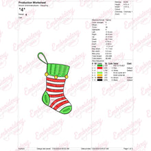 Hanging Christmas Stocking Embroidery Design